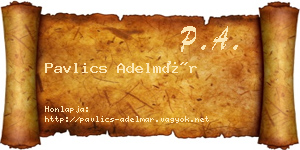 Pavlics Adelmár névjegykártya